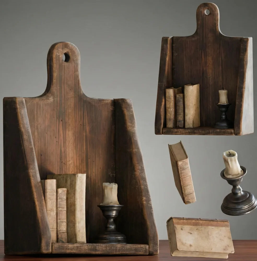 Antique Wall Shelf With Books