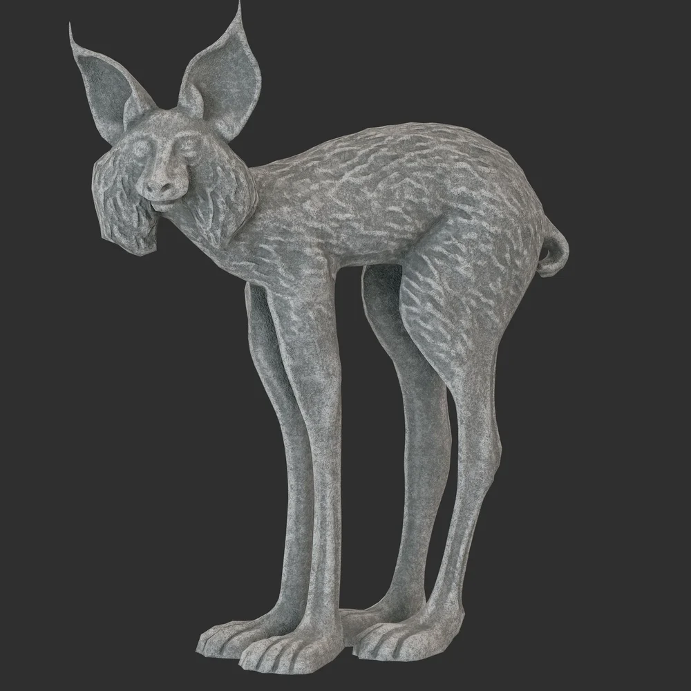Lynx Stone Statue