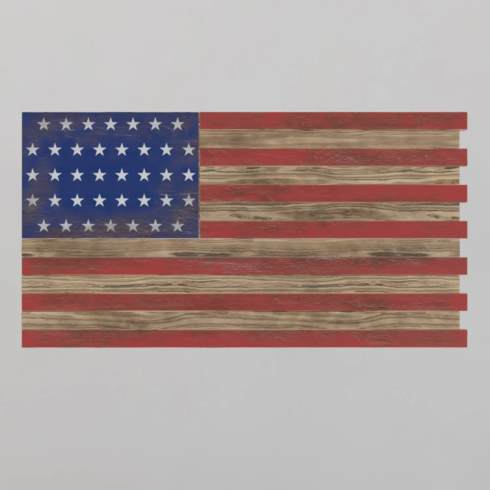 Wooden Usa Flag