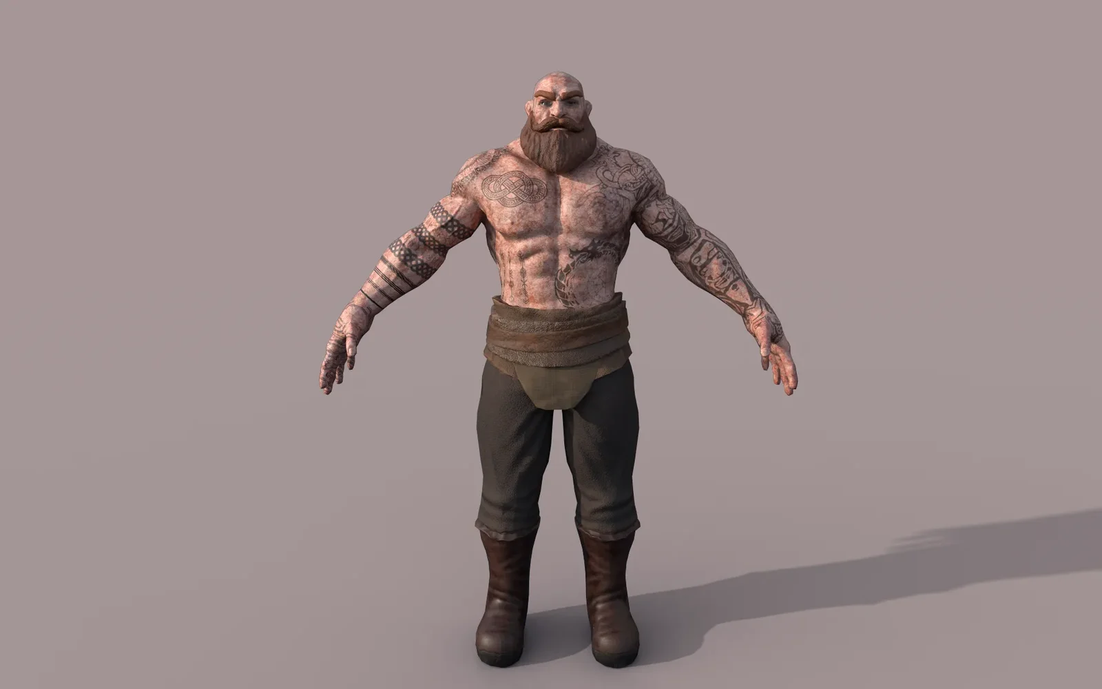Viking Man With Tattoos