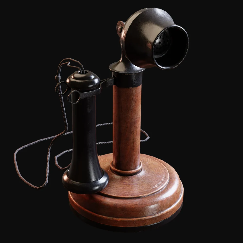 Stubby Woodbase Candlestick Phone