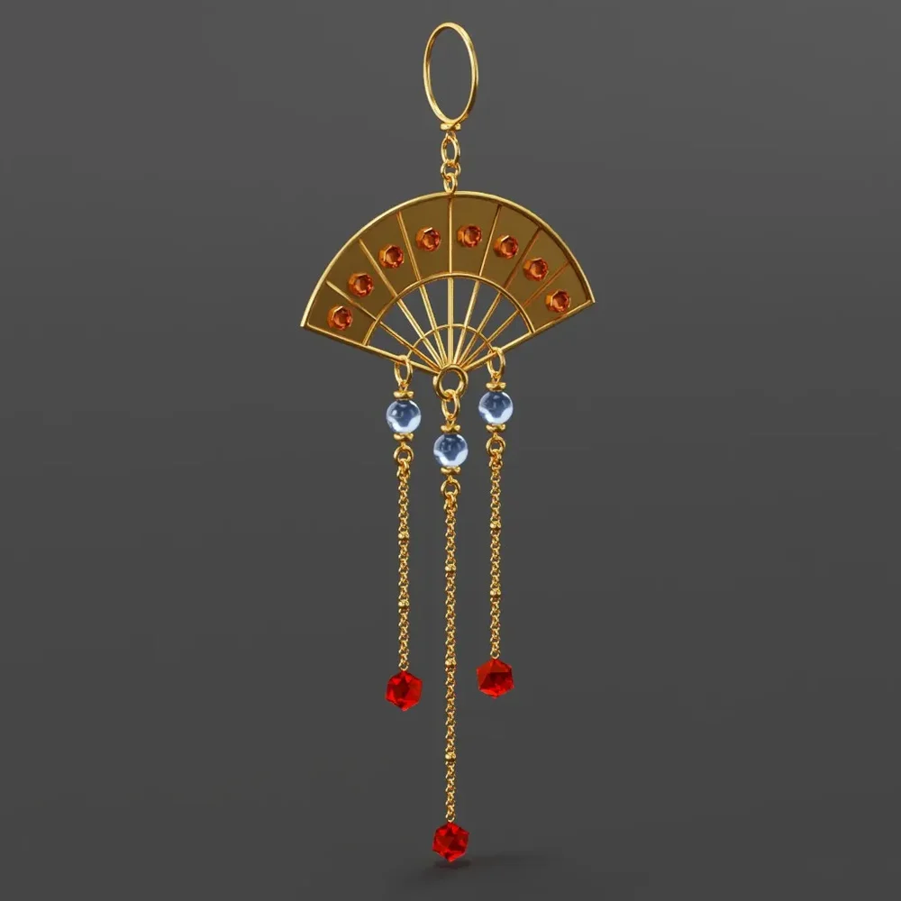 Traditional Chinese Fan Earring