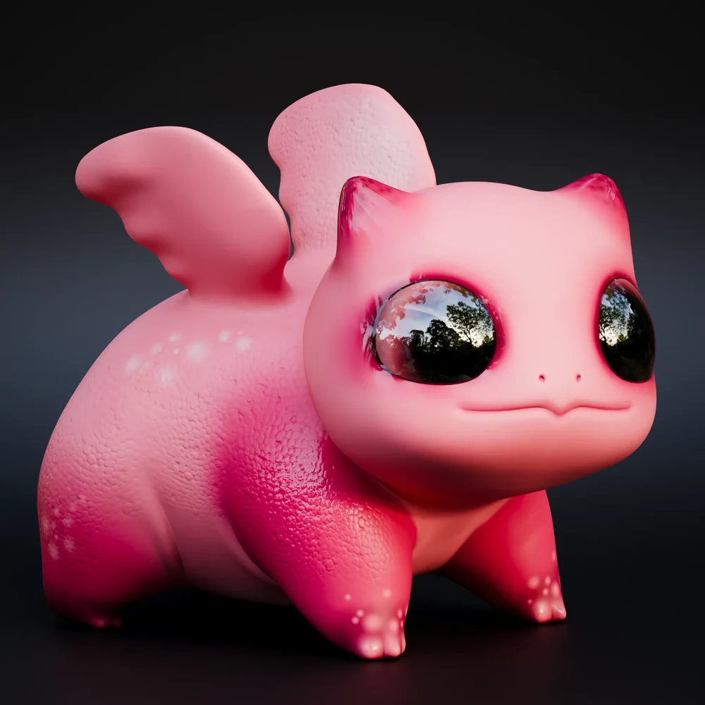 Strawberry Dragon (Rigged)