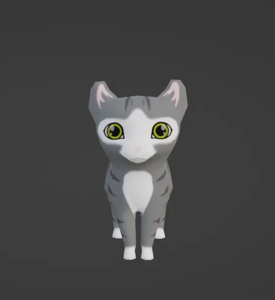 Low Poly Cat American Curl