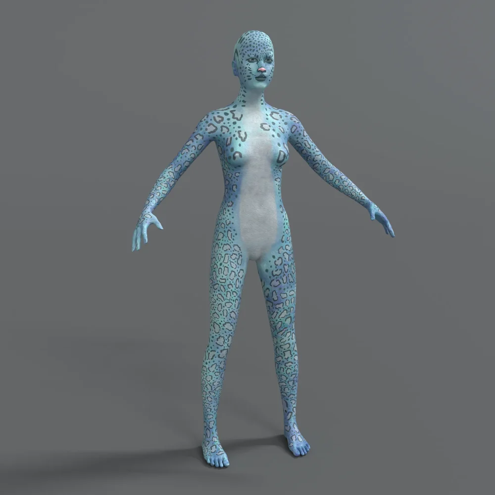 Alien Female Character Rigged