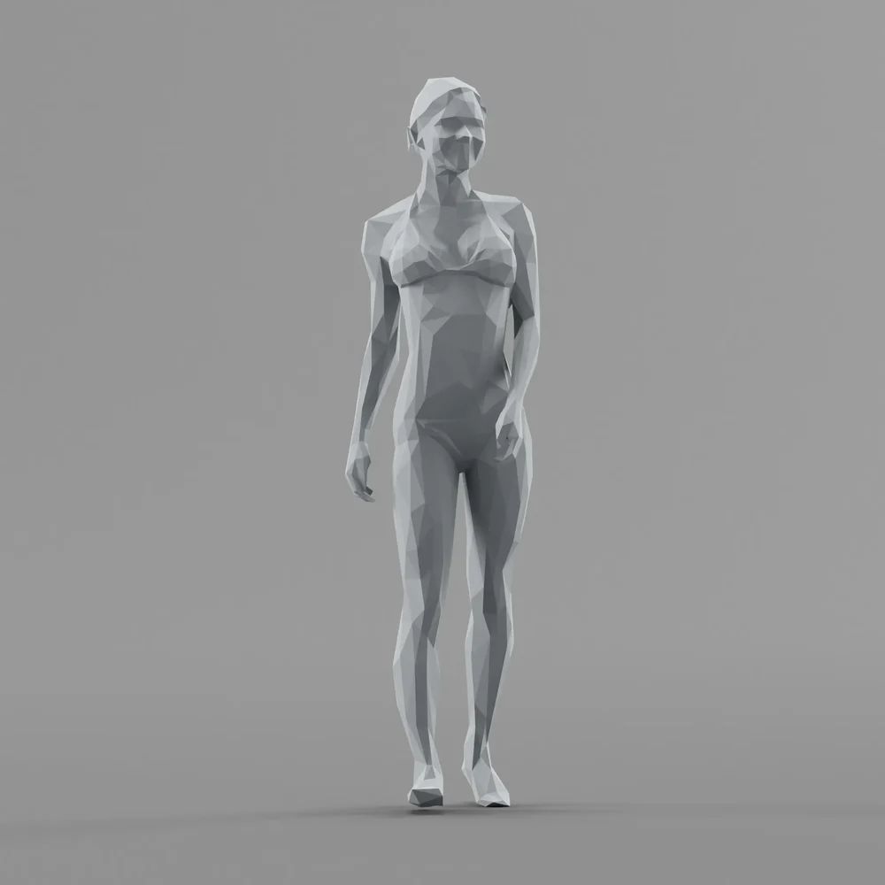 Lowpoly Female Underwear Walking