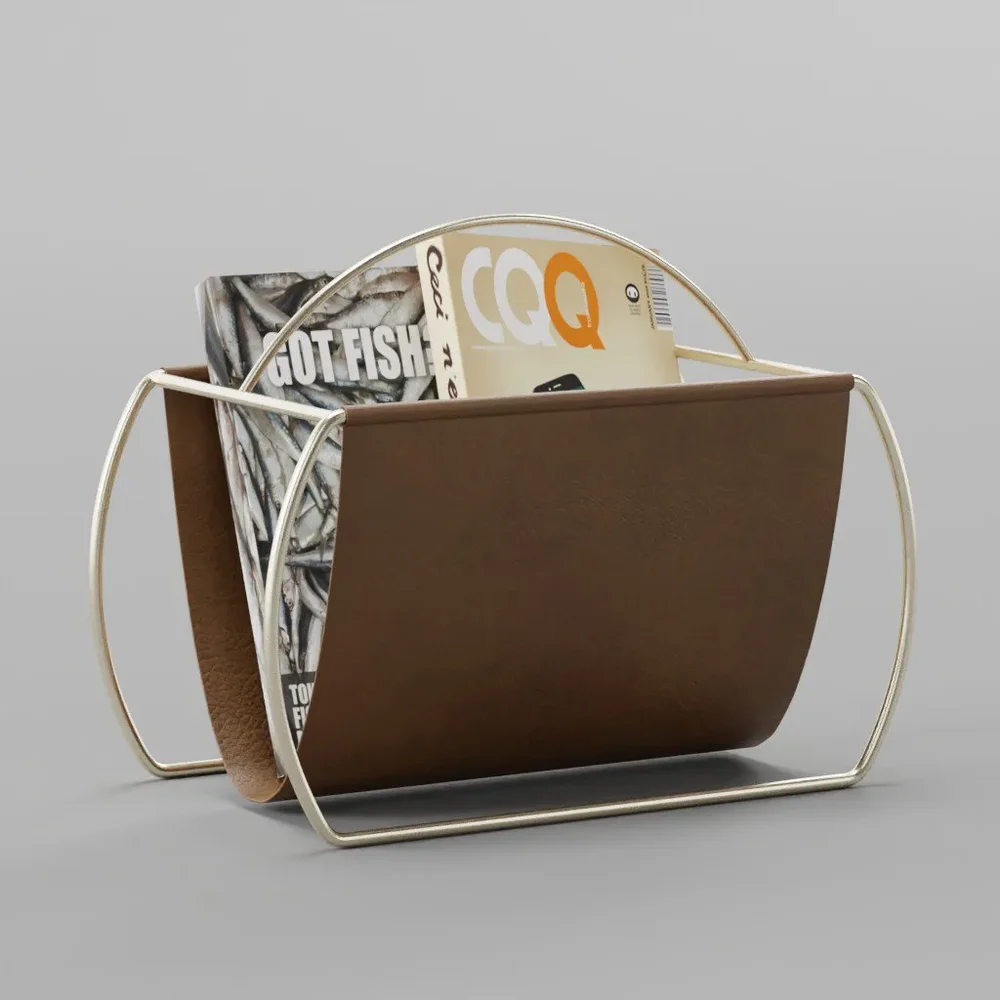 Leather Brass Magazine Holder