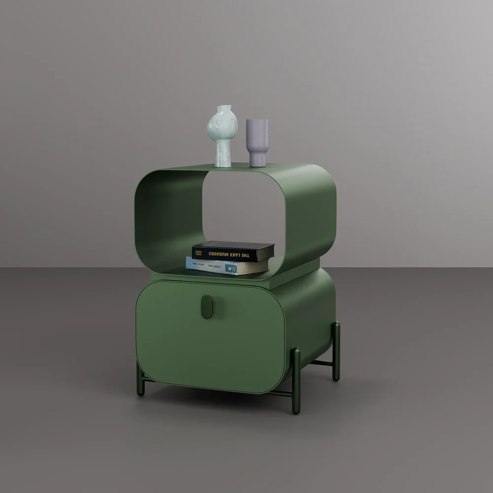Modern Green Iron Bedside Table / Decor