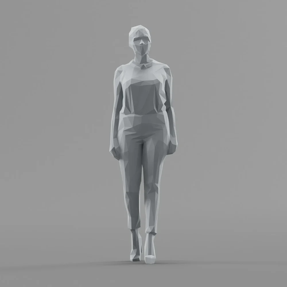 Lowpoly Female Walking