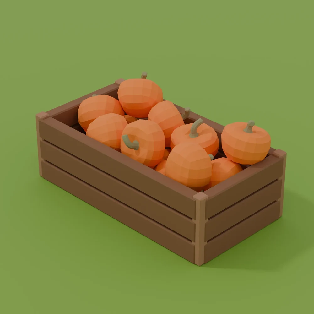 Low Poly Pumpkin Crate
