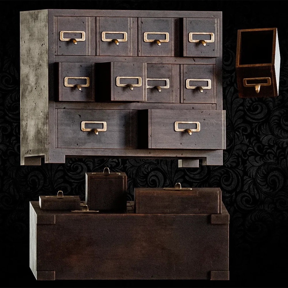 Vintage Card Catalog Cabinet