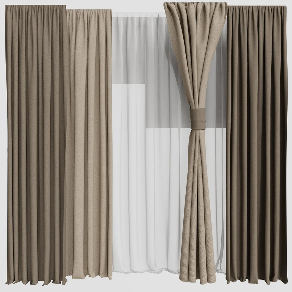 Gd Silk And Cotton Curtain Set