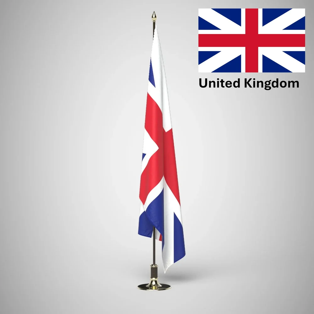 United Kingdom Ceremonial Flag On Stand