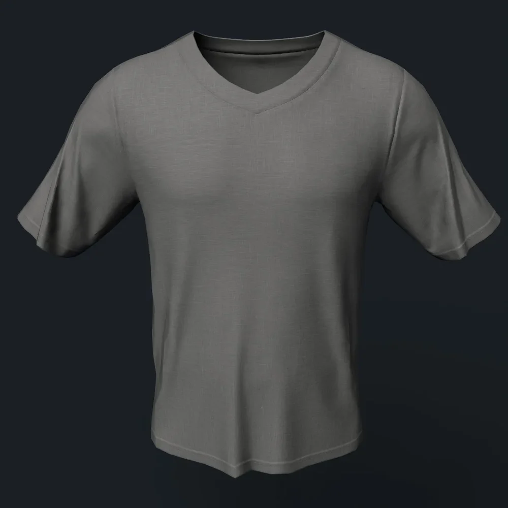 Gray V-Neck T-Shirt