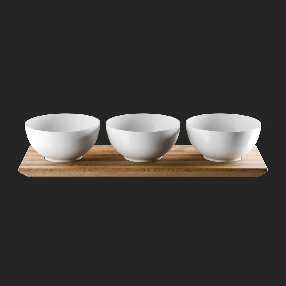 A Set Of Three White Bowls