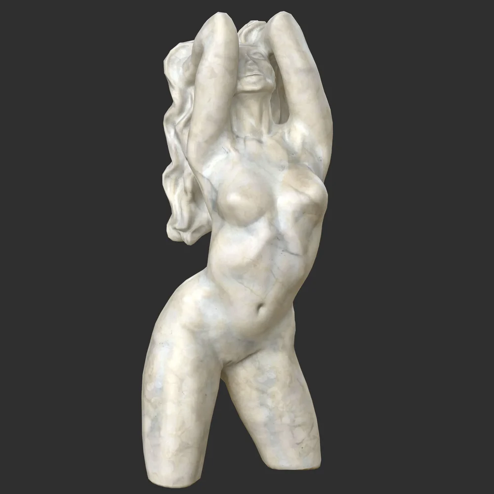 Sensual Female Torso Sculpture Marble