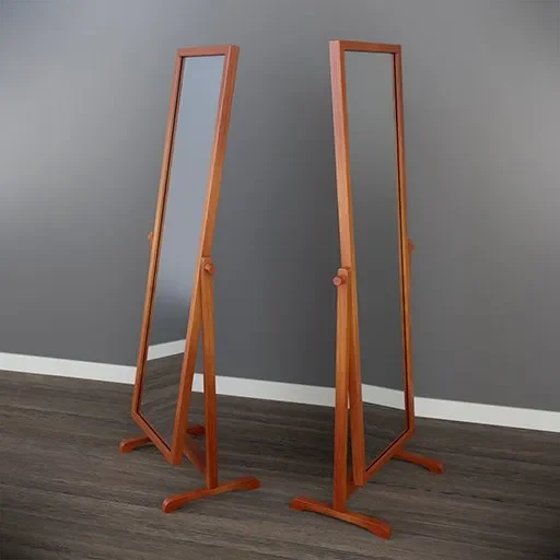 Rotating Mirror Burnt Wood