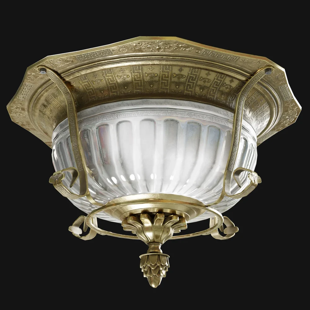 1910 Cut-Glass Electric Dome Light