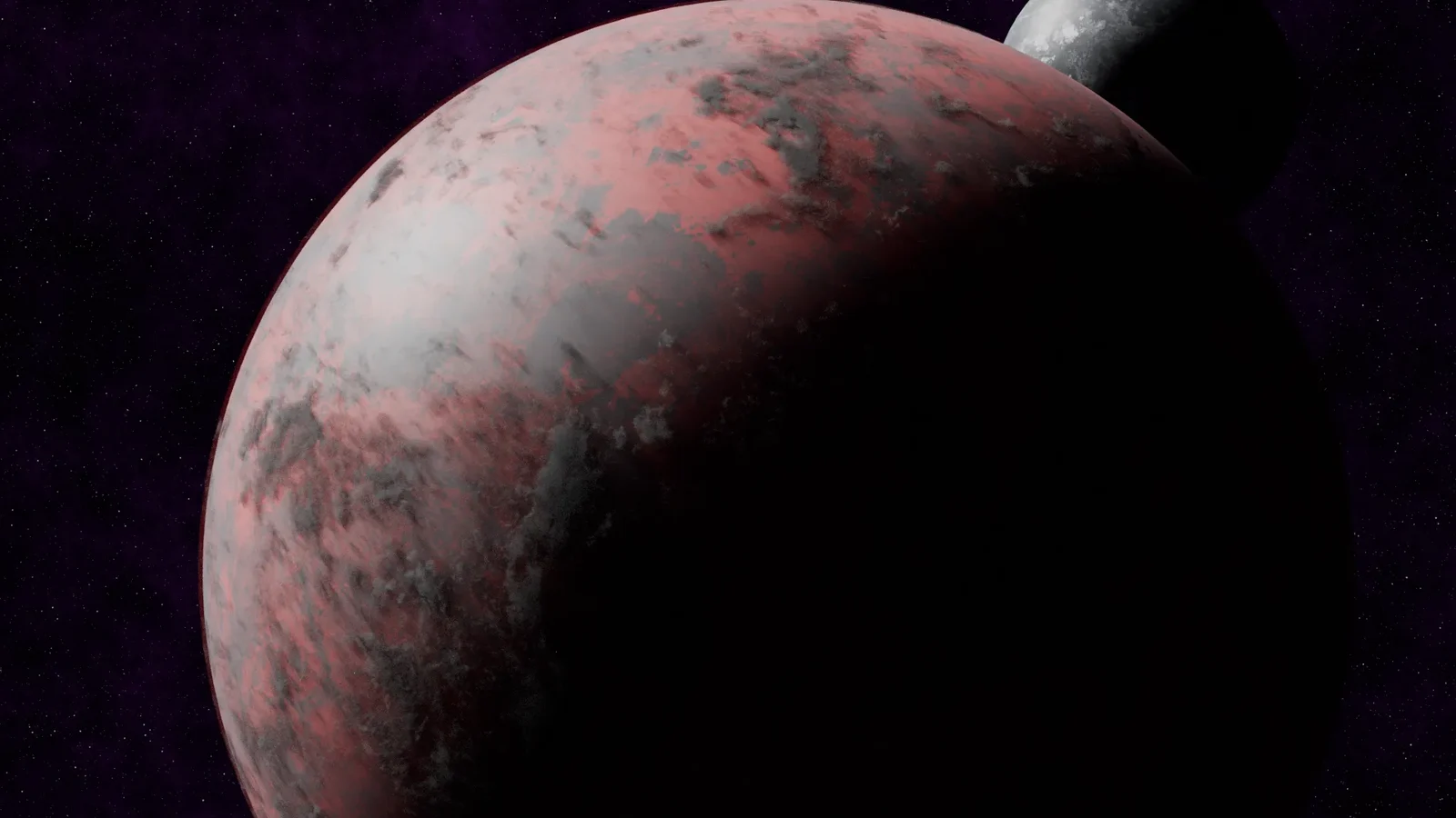 Full Planet With Moon And Surface