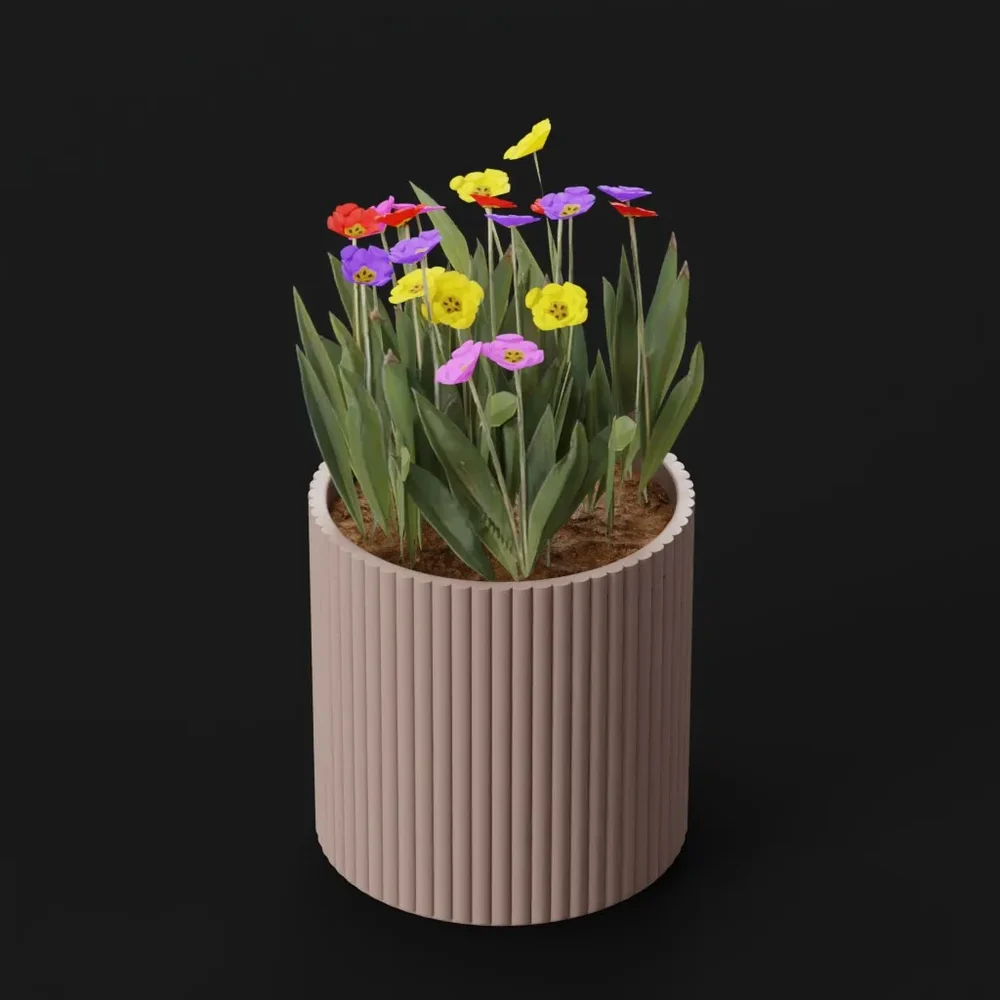 Yellow Small Flowers Pot