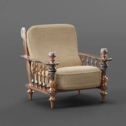 Wooden Sofa (Single Seater) Jute Type