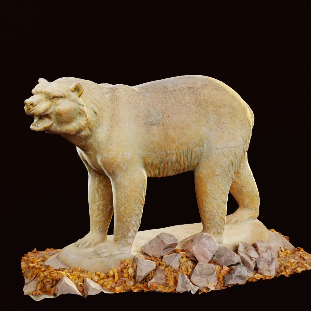 Sculpture Of An Old Angry Bear