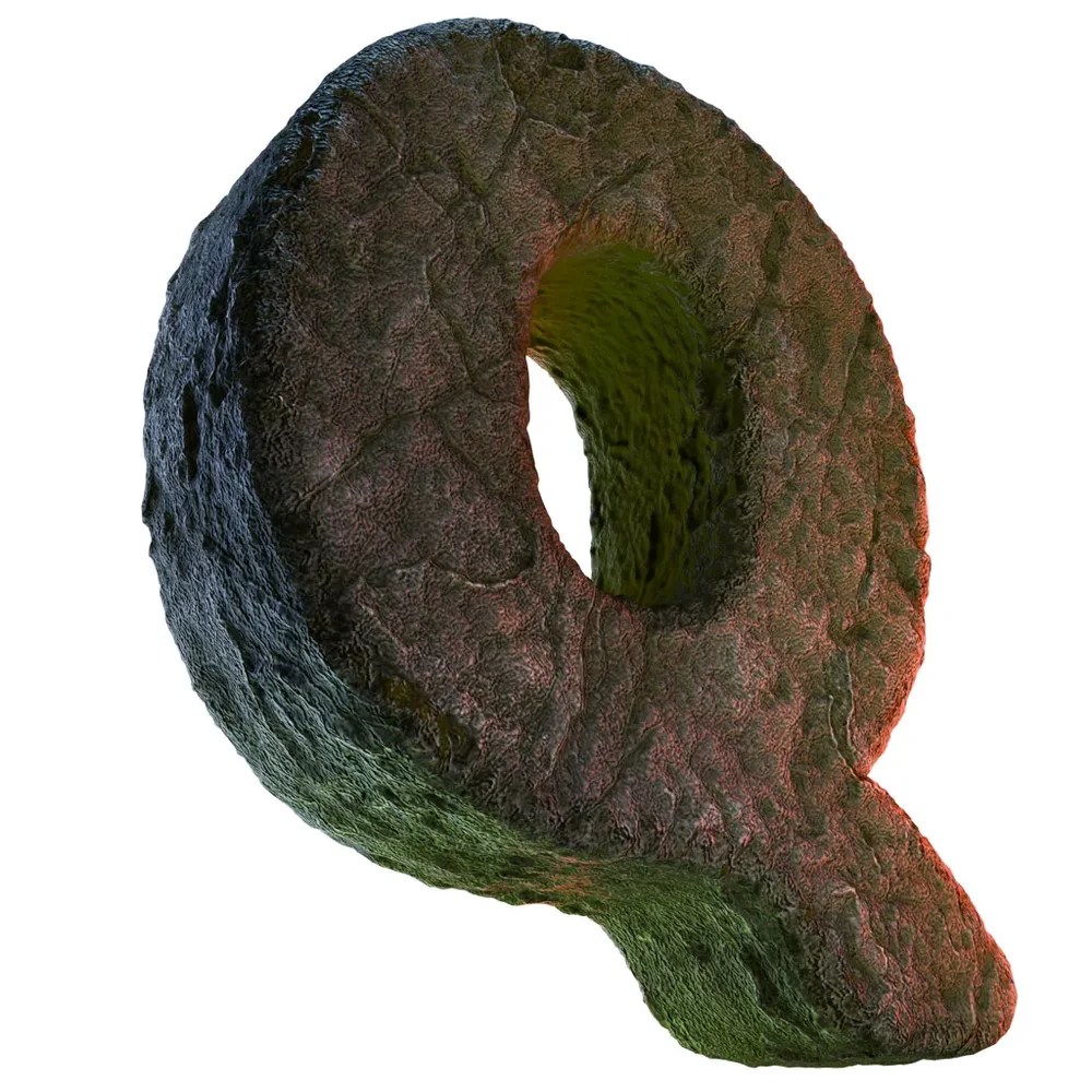 Q Letter Of Alphabet Stone Carved