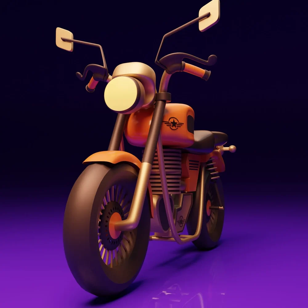 Stylized Motorcycle 3d Model