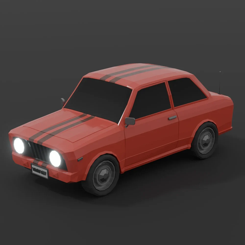 Low Poly Red Racing Car