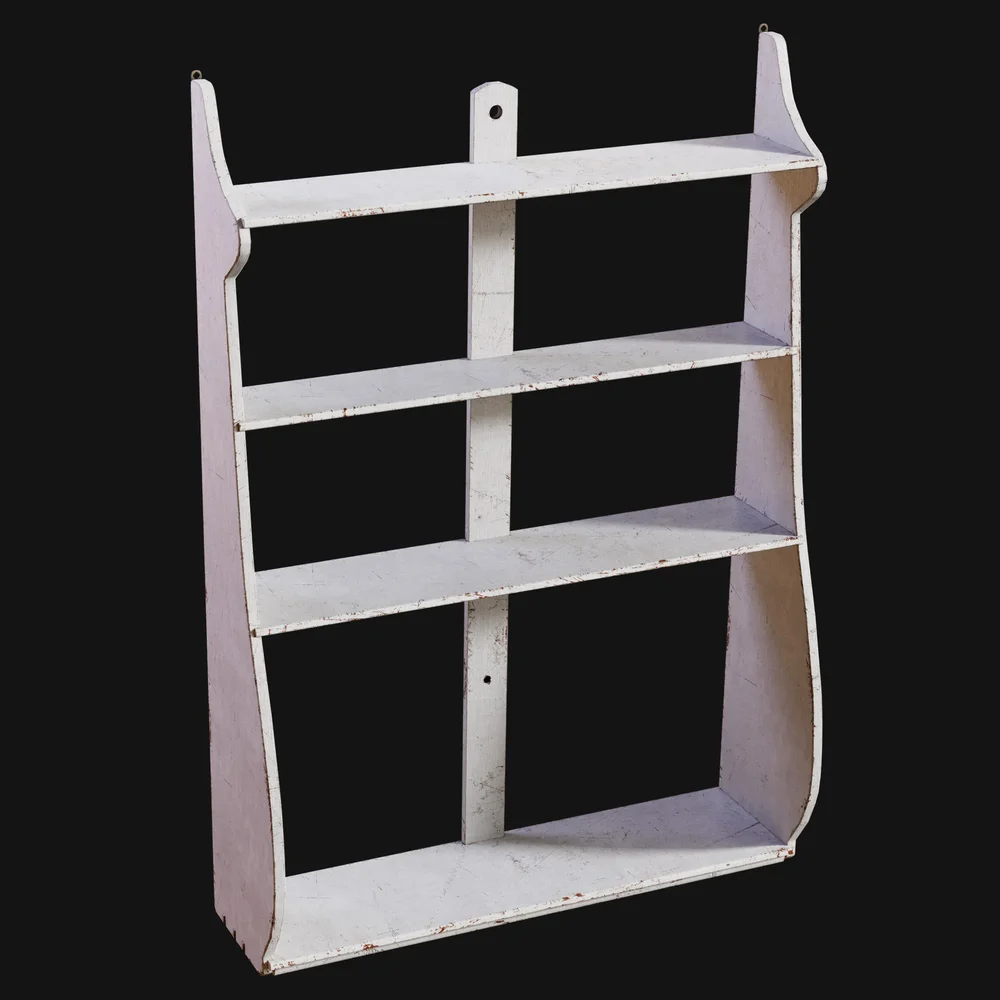 1800s Whaleback Wall Shelf Painted