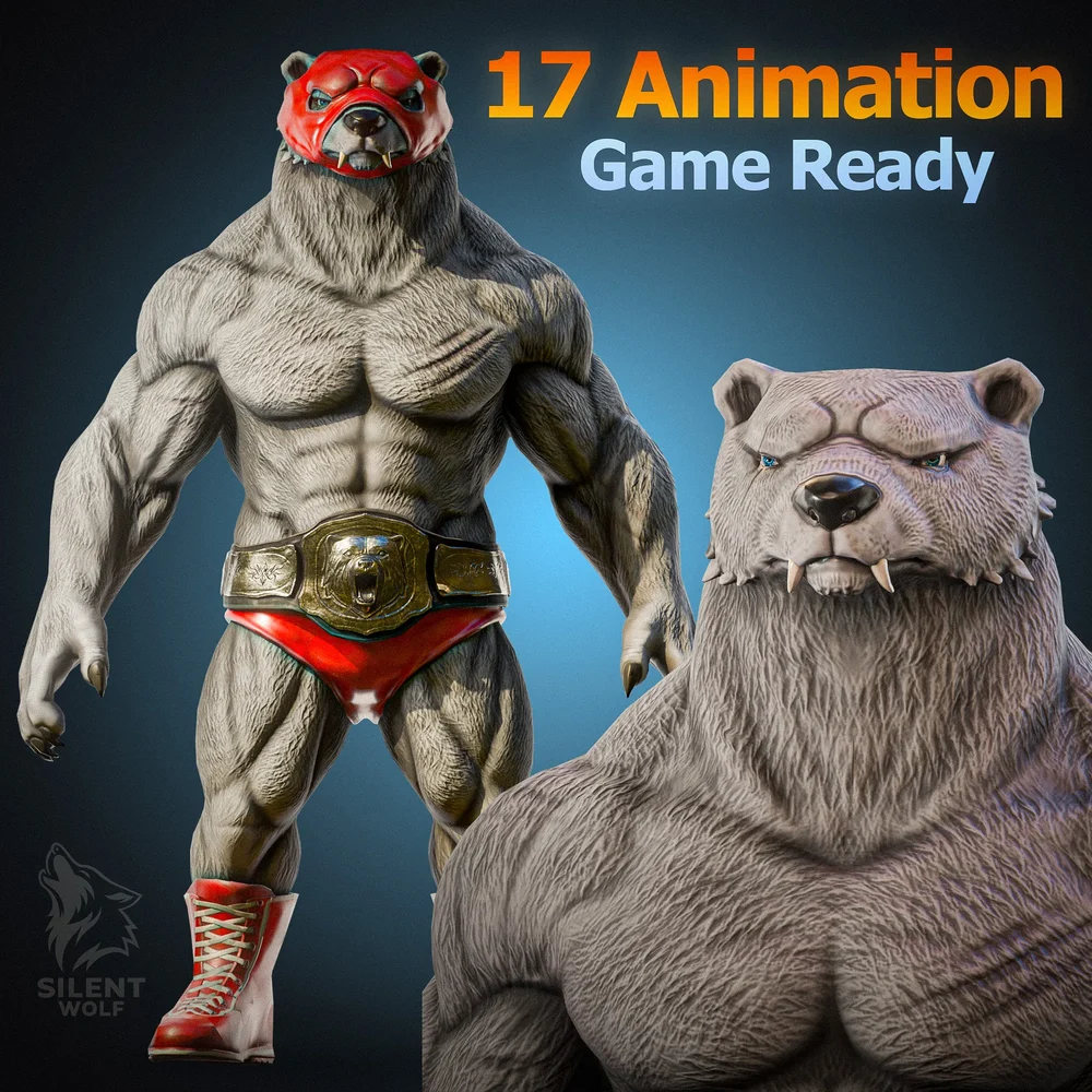 Bearrior-Rigged-Animated