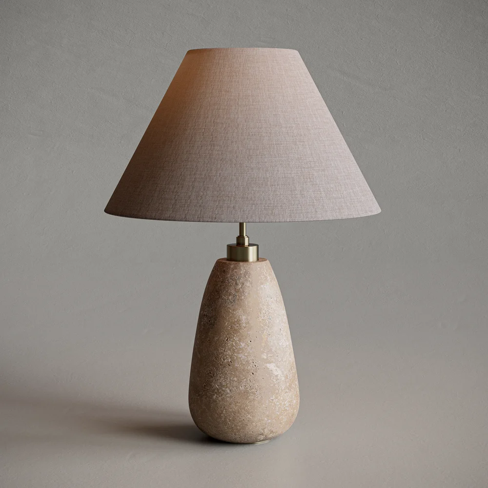 Travertine Lamp Table