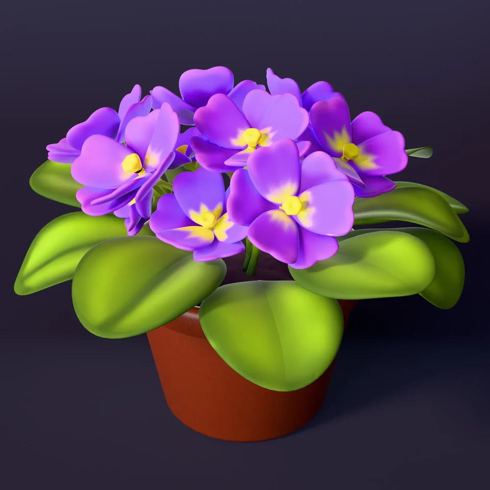 Stylized Violet Houseplant
