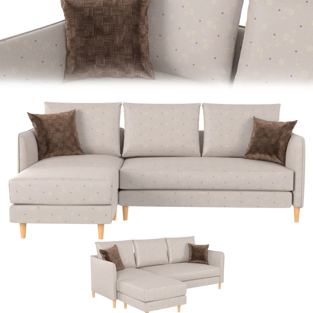 White Sofa With Brown Pillow