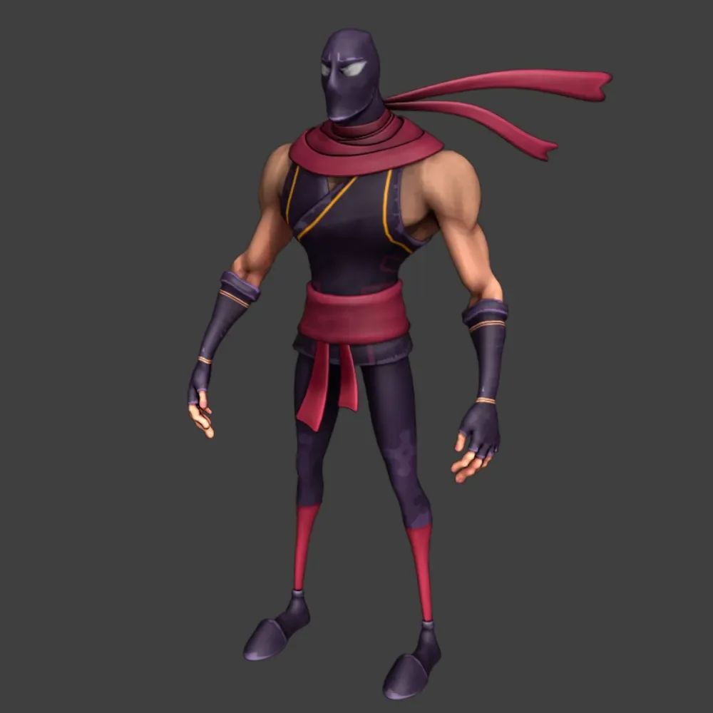 Sleek Stylized Ninja Rigged