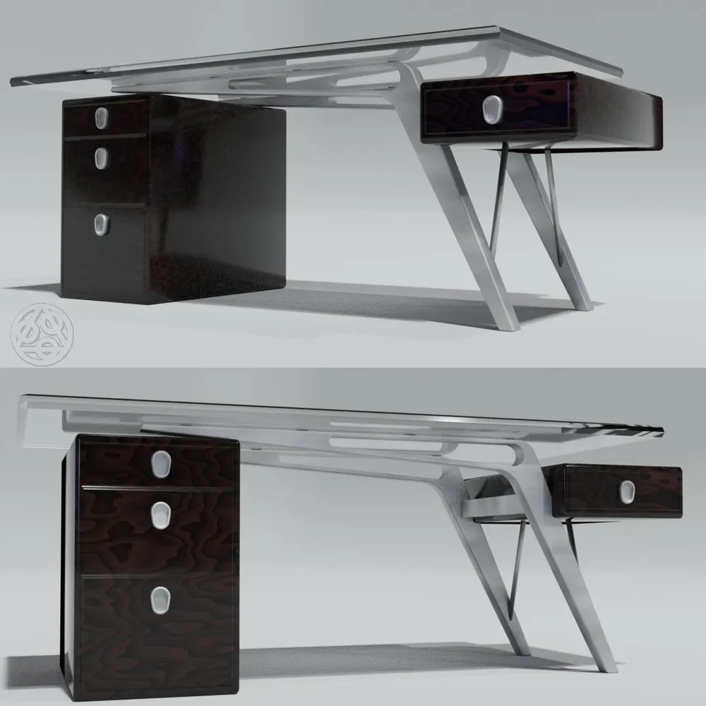 Jetson Glass Top Desk - By Djh