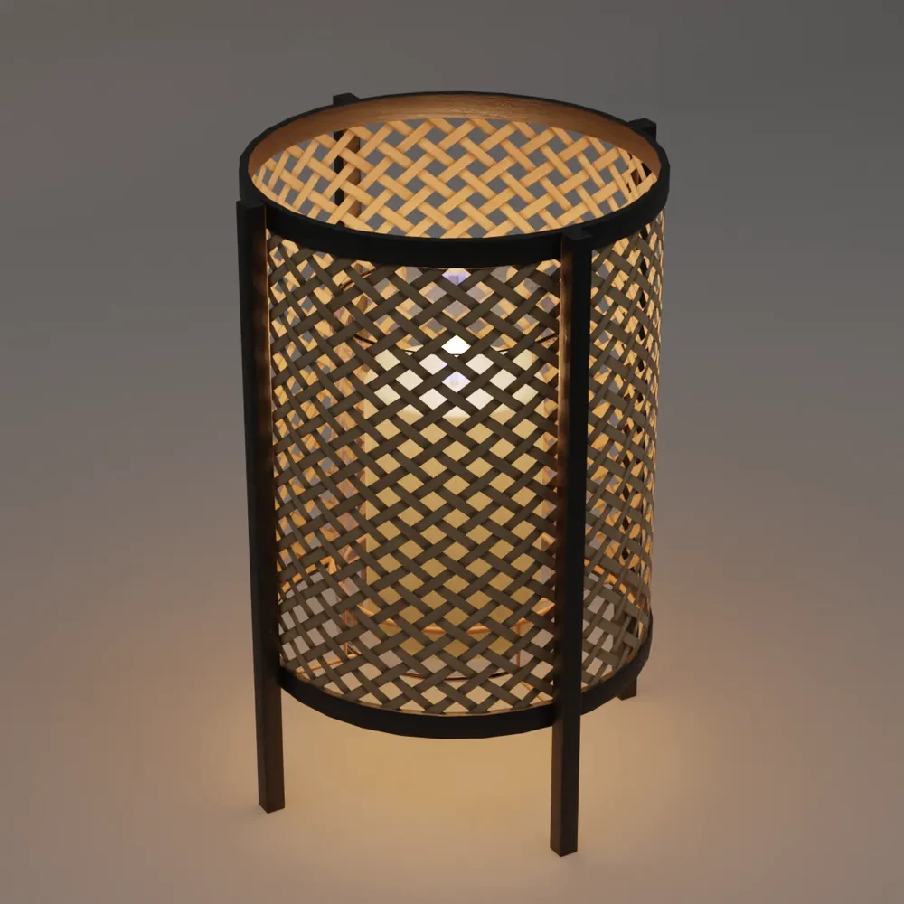 Bamboo Candle Lantern Floor Lamp