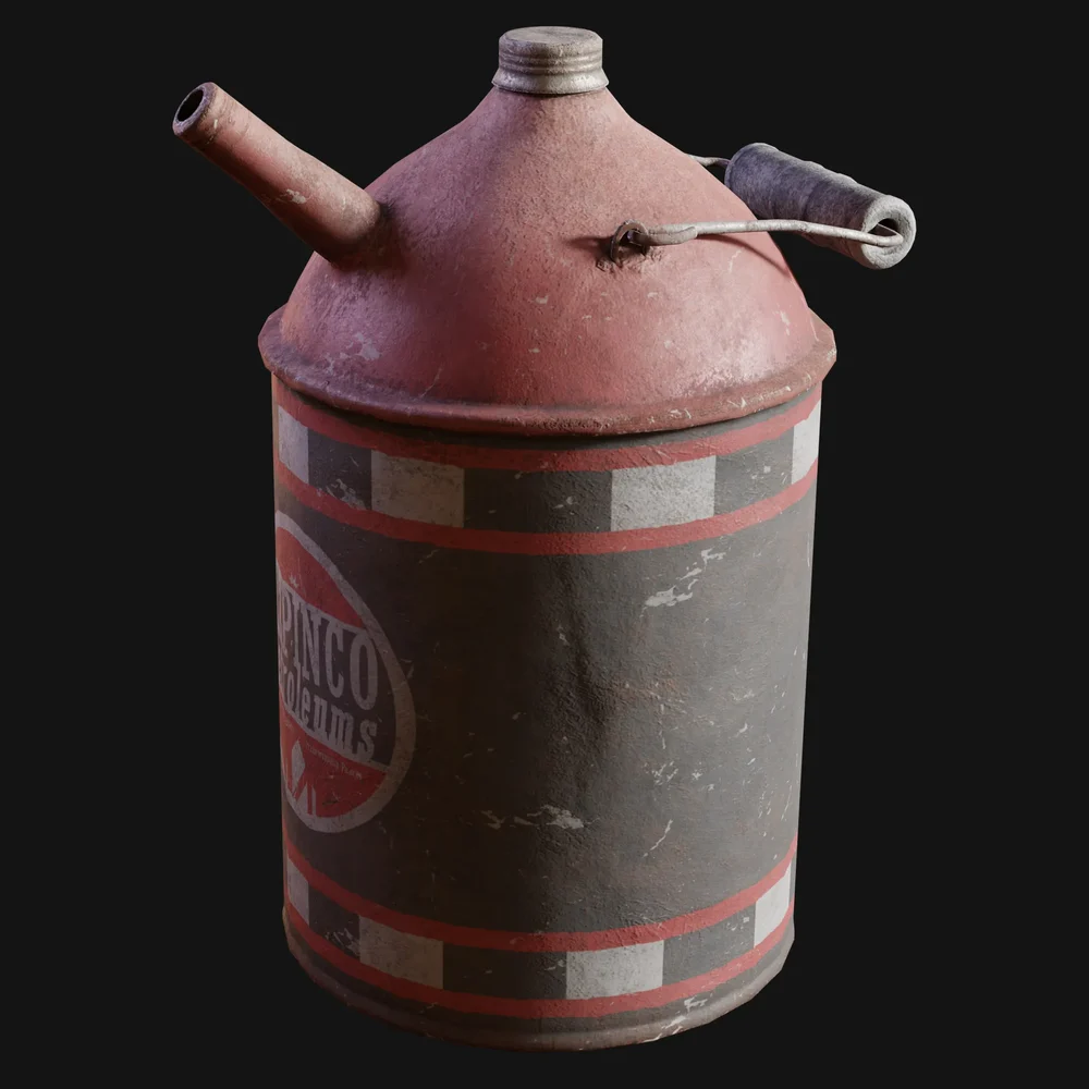 Antique Galvanized Oil Can Branded