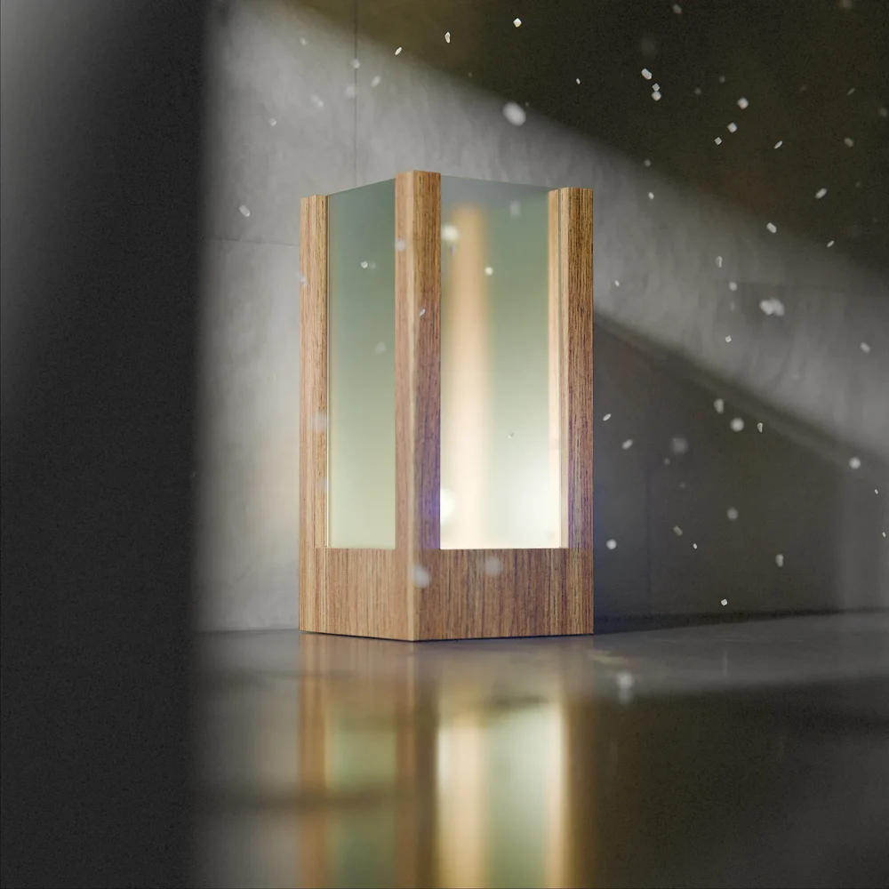 Modern Frosted And Wooden Lamp