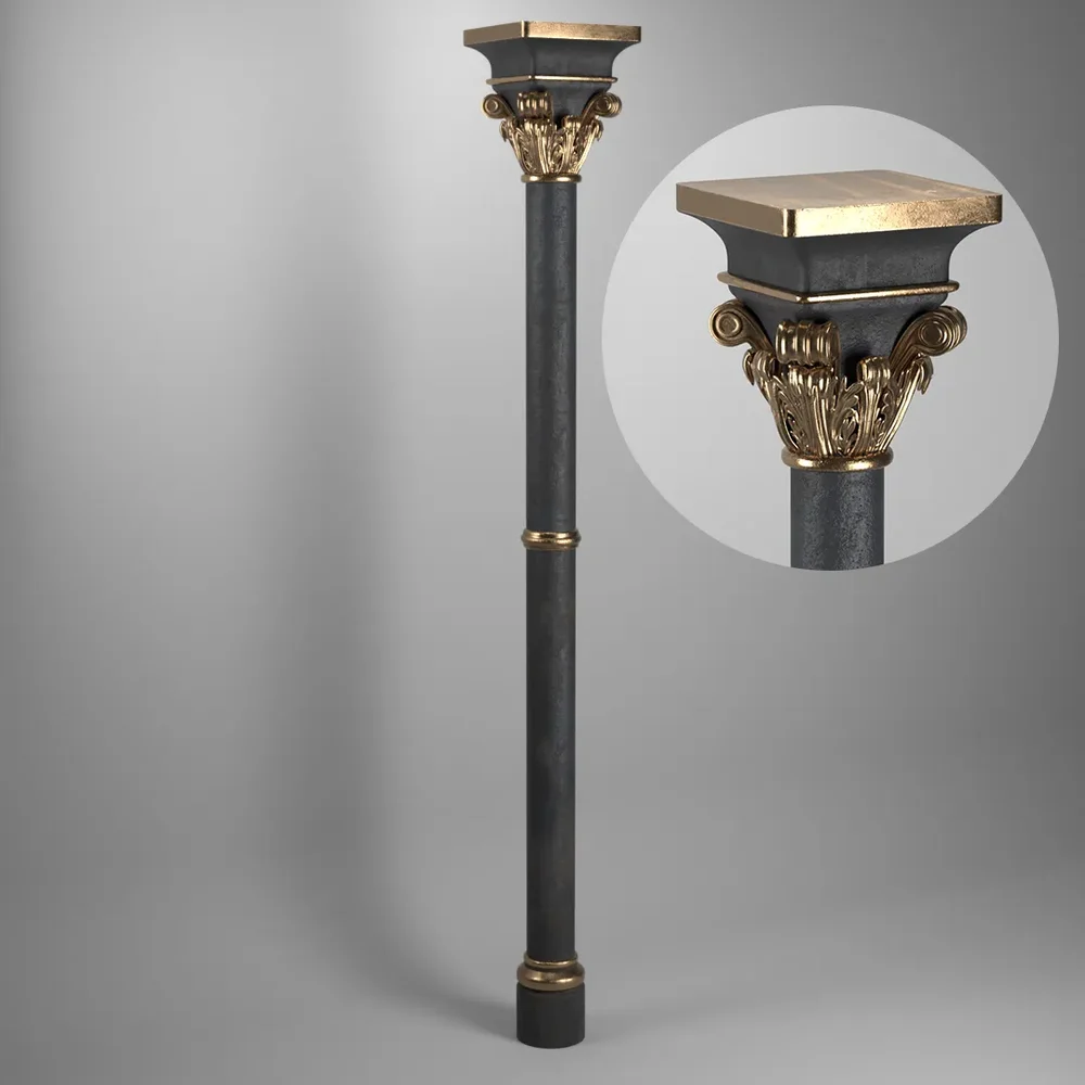 Gothic Column Pillar Acanthus Sculpture