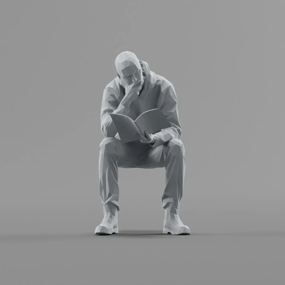 Lowpoly Male Sitting
