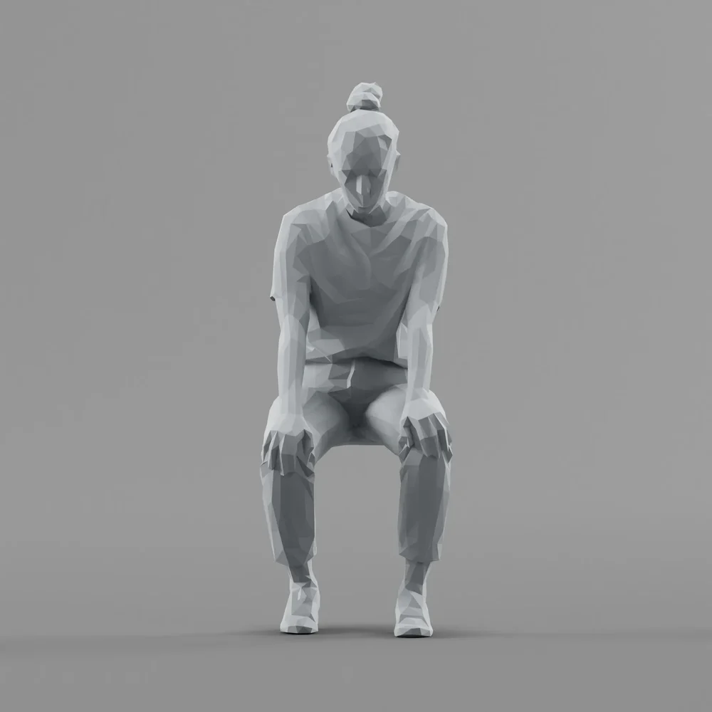 Lowpoly Female Sitting