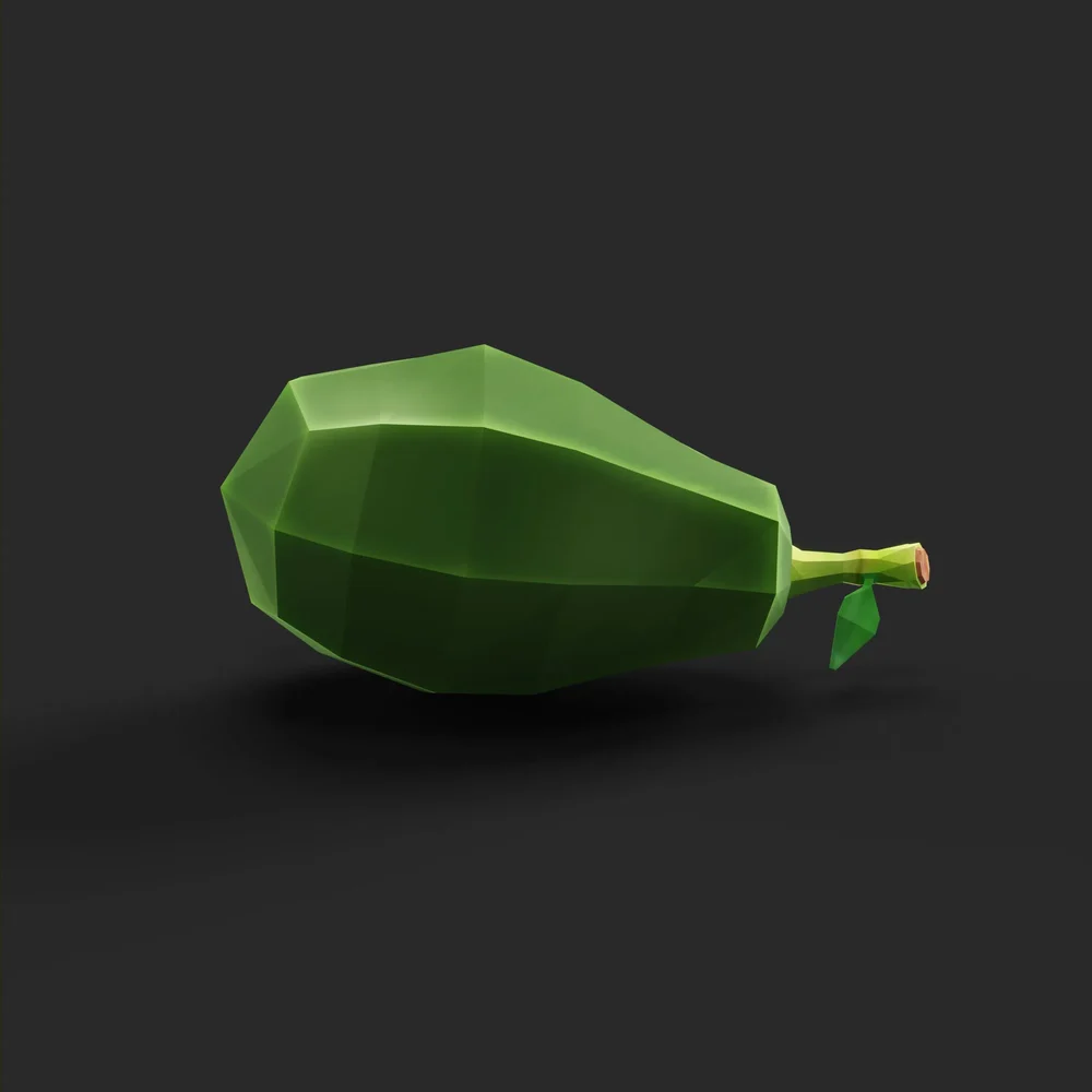 Low Poly Fruit Avocado