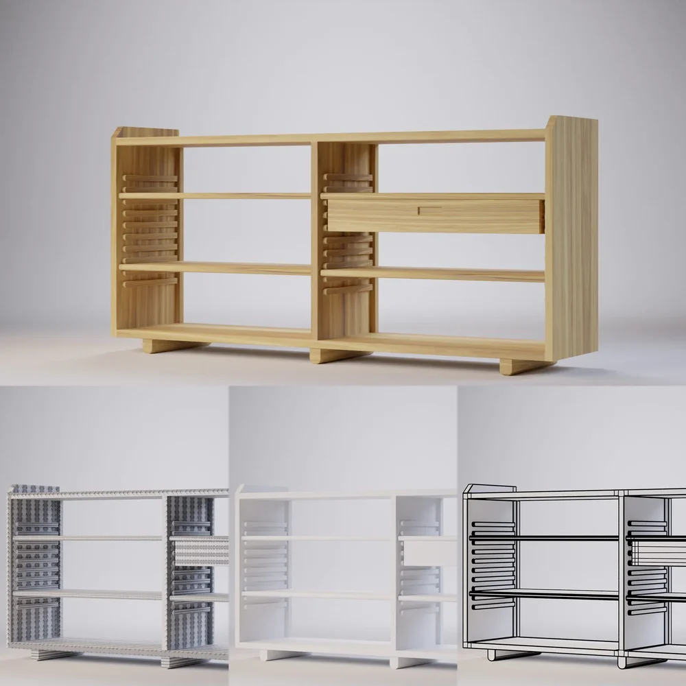 Ventura Notched Bookshelf 160x36x76